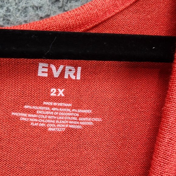 Evri Sweater Womens 2X Orange Long Sleeve Open Front Cardigan *NWT* - Picture 4 of 9